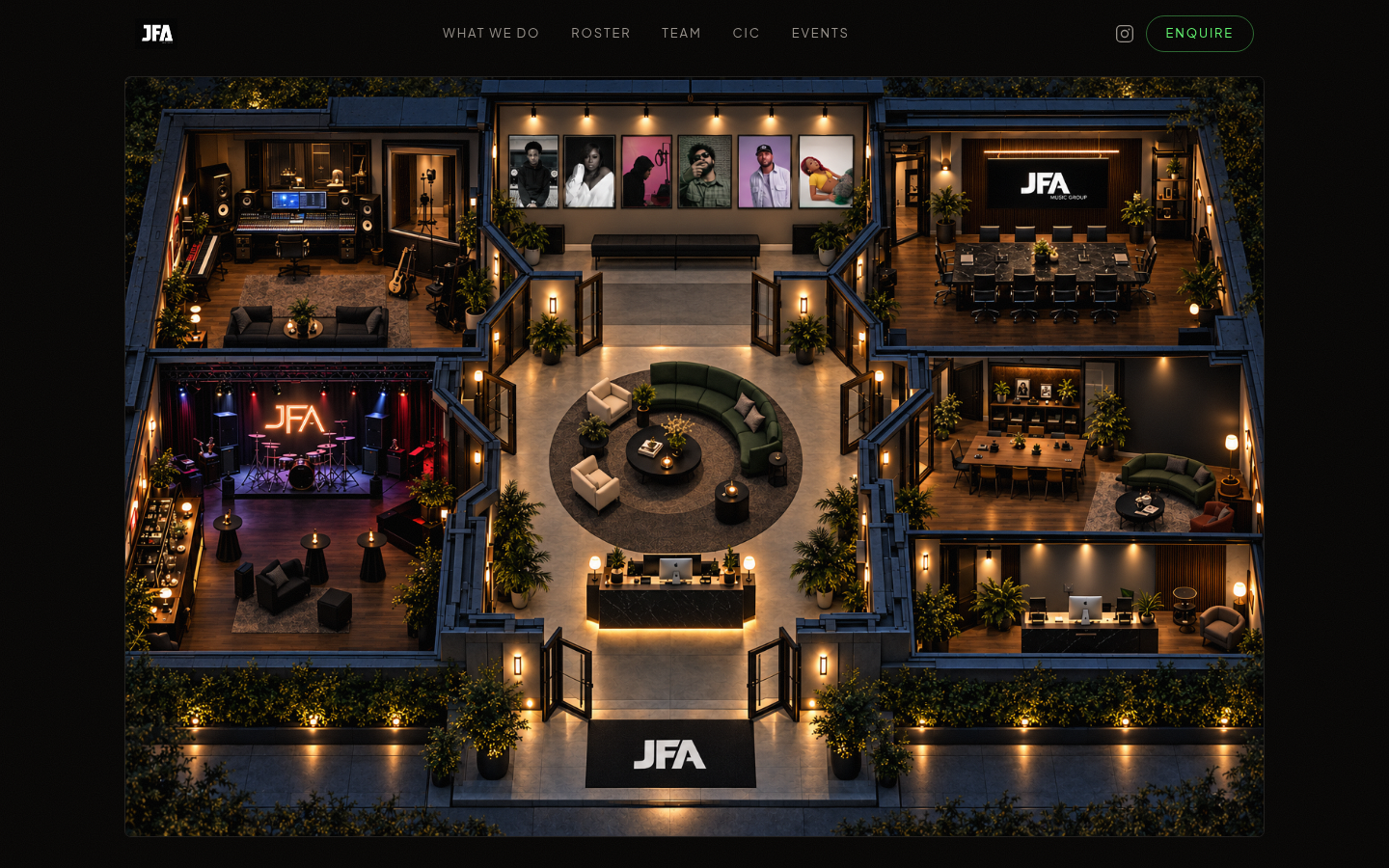 JFA Music Group — talent management and CIC website designed and built by SSG Creative